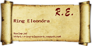 Ring Eleonóra névjegykártya